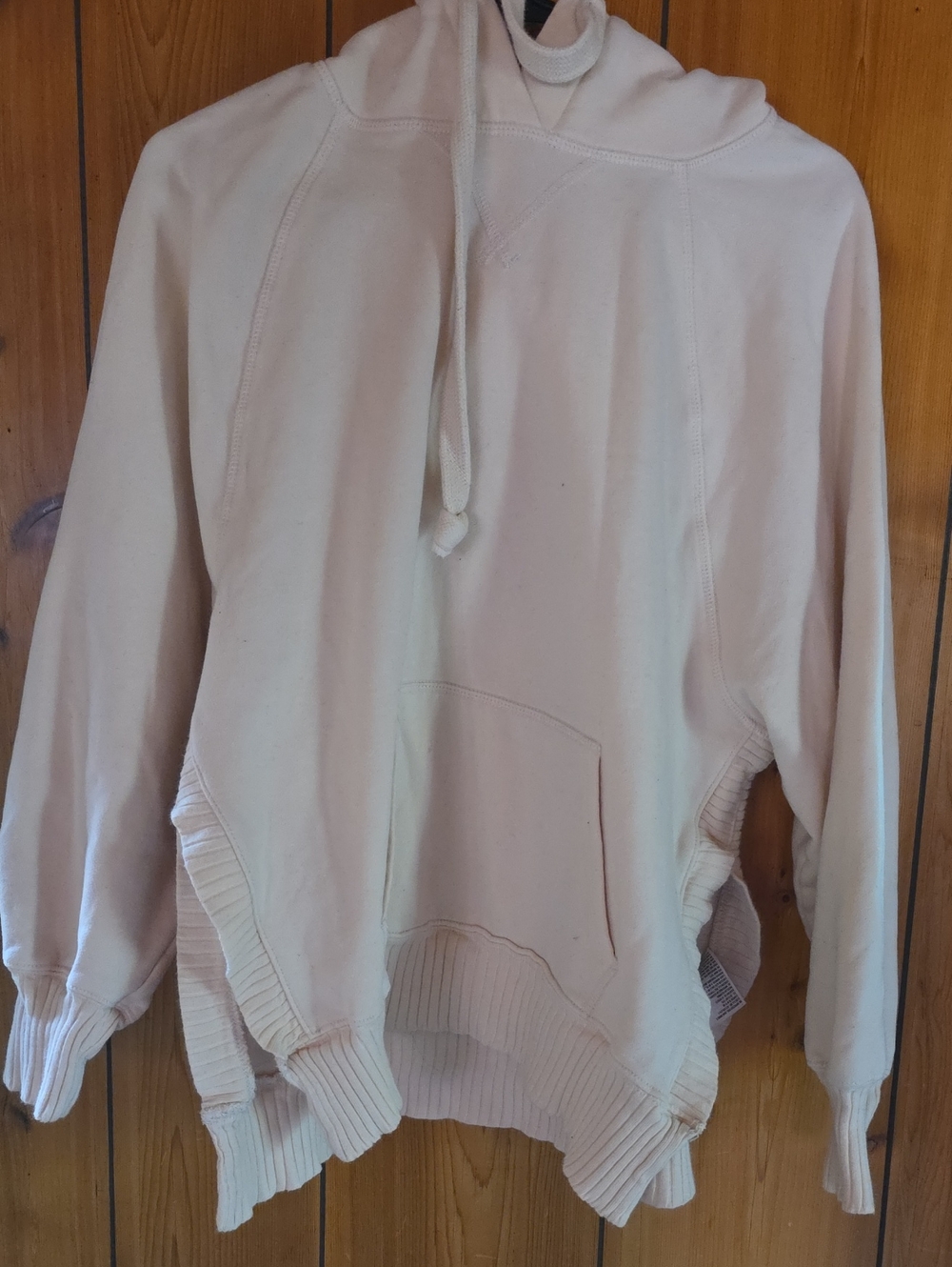 American Eagle Outfitters Light Cream Drawstring Hoodie